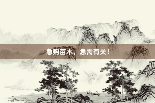 急购苗木,急需有关!